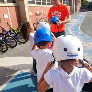 Boston Bikes helmet donation 2018