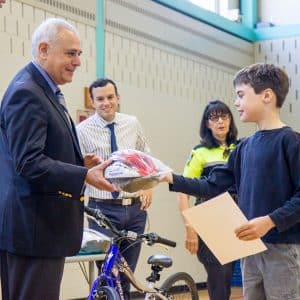 Somerville and CYCLE Kids helmet donation
